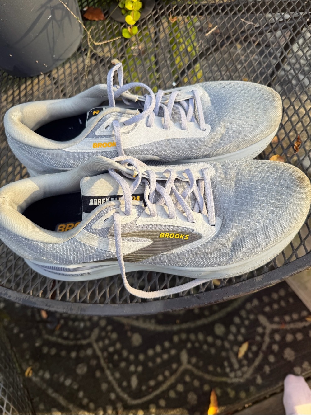 Brooks Men's Athletic Shoes in Light Gray with Yellow Accents